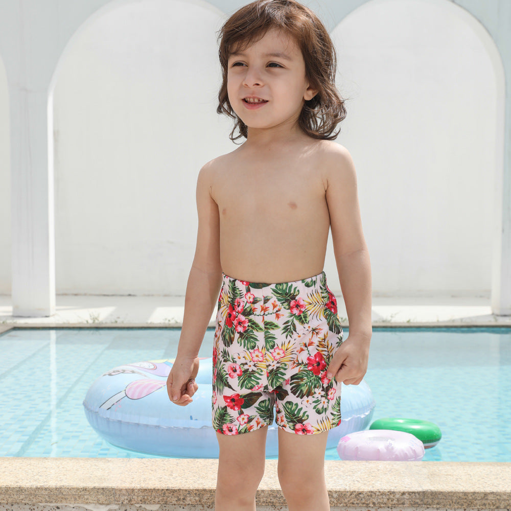 Wholesale Polyester Flowers Parent-child one-piece Swimwear